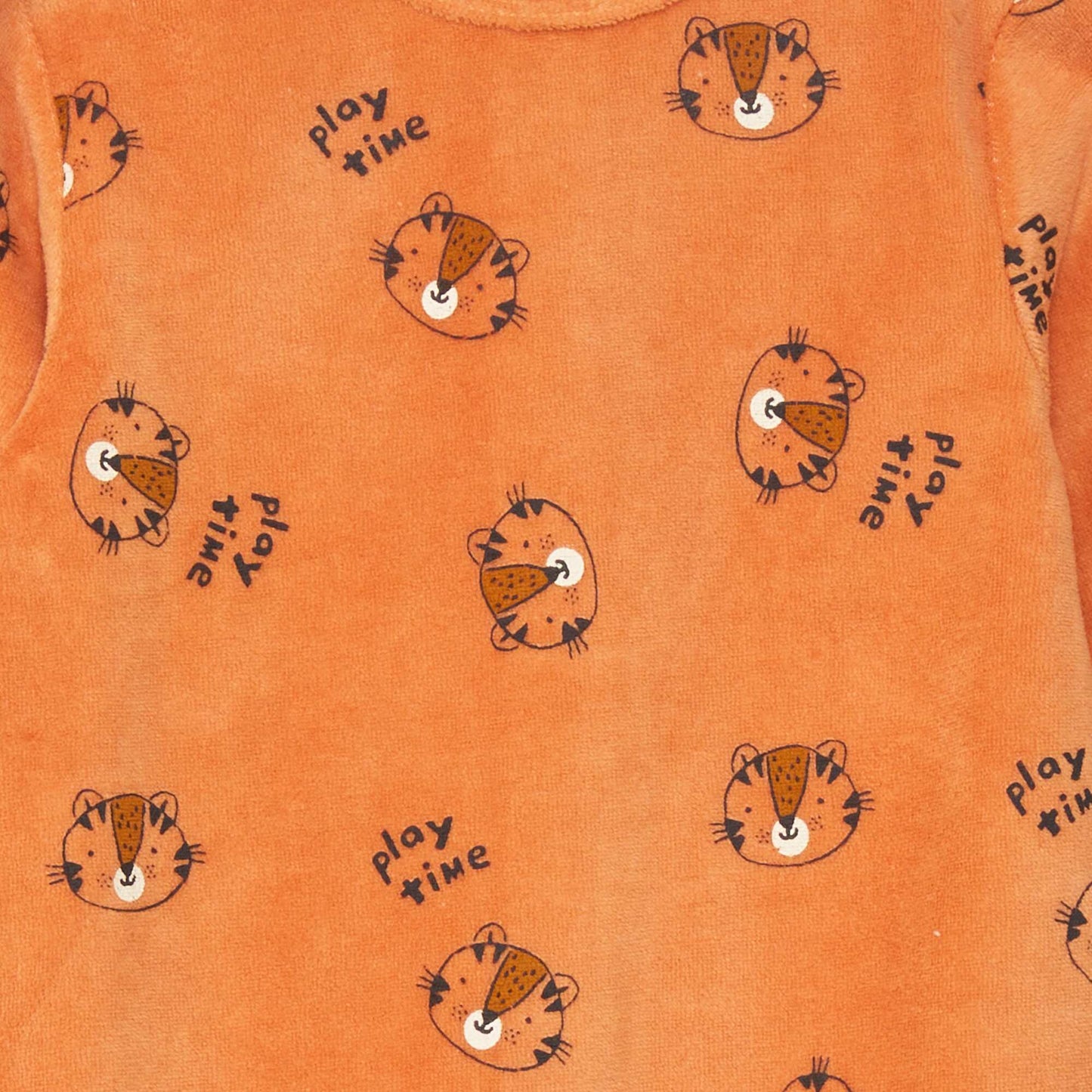 Pyjama dors-bien en velours Orange tigre