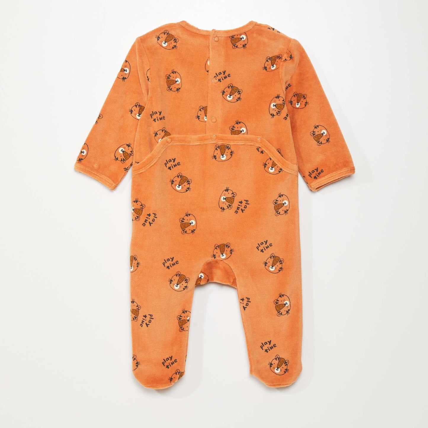 Pyjama dors-bien en velours Orange 'tigre'