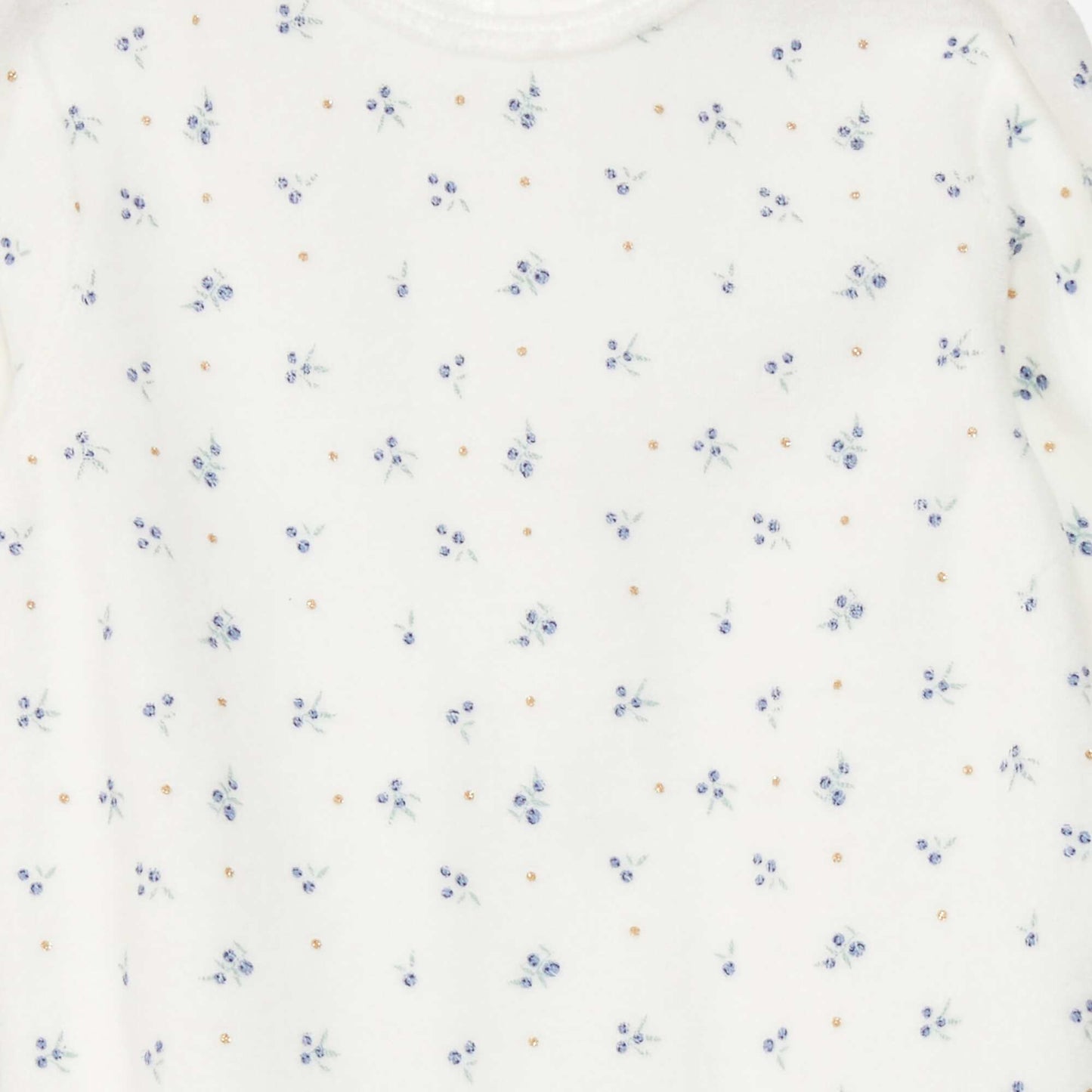 Pyjama dors-bien en velours Blanc fleurs