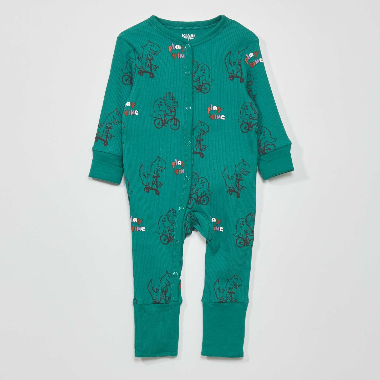 Pyjama dors-bien côtelé avec imprimé Vert