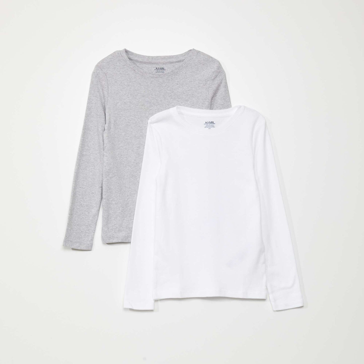 Lot de 2 t-shirts en jersey Blanc/gris