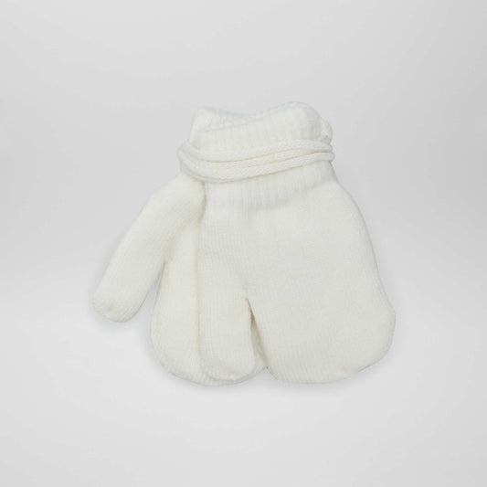 Moufles mixtes doublées en polaire blanc