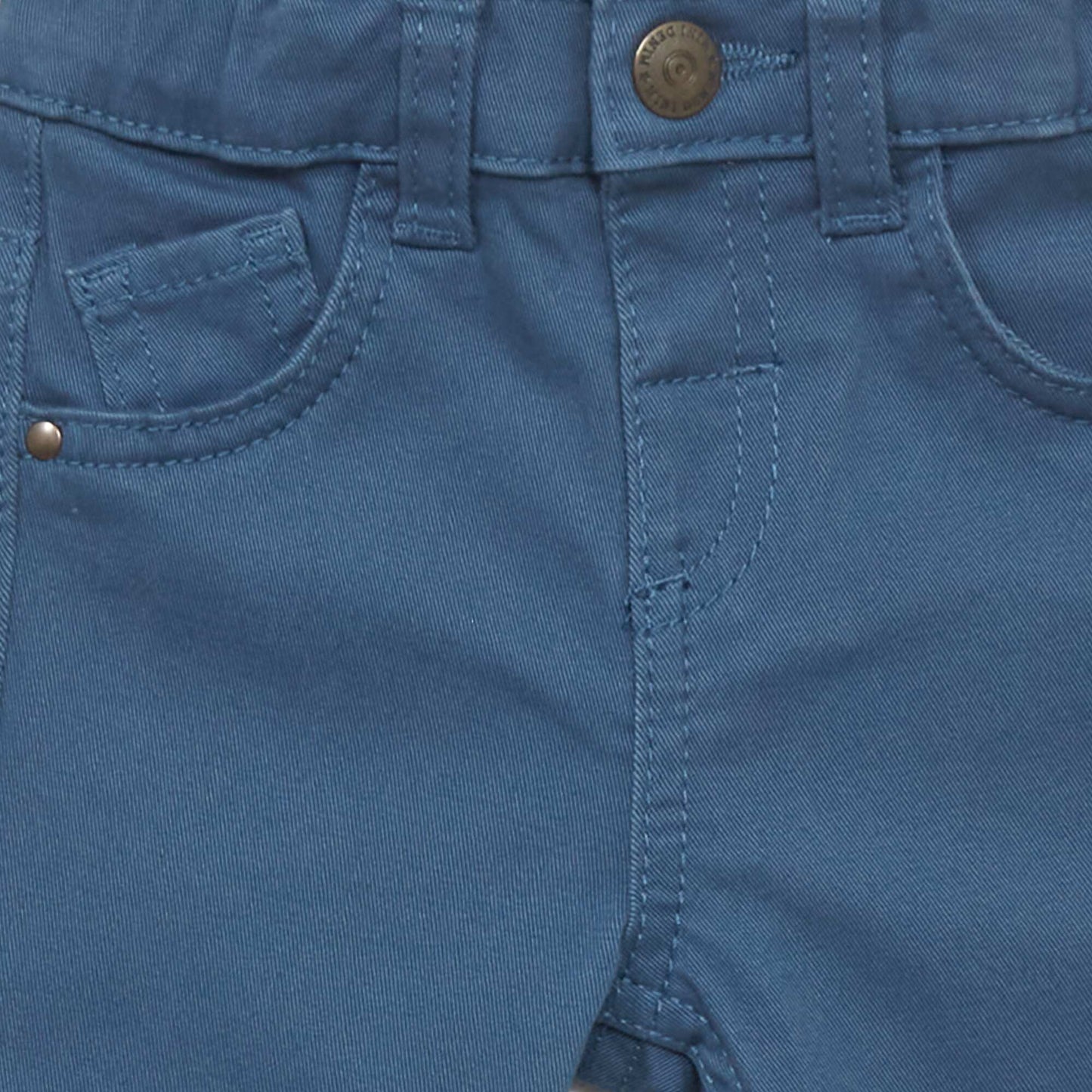 Pantalon slim en twill avec taille ajustable Bleu marine