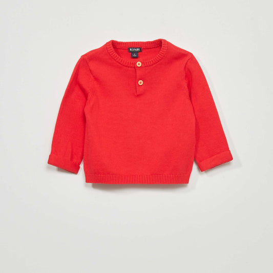 Pull en maille tricot Rouge