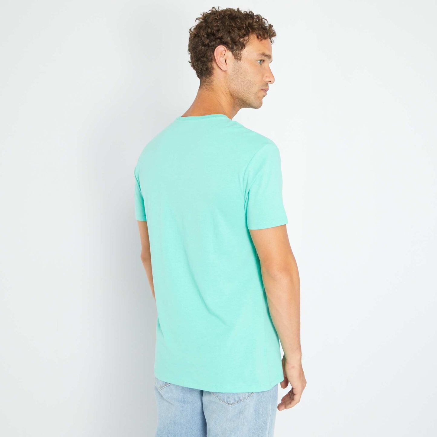 T-shirt en jersey avec print Vert 'explorer