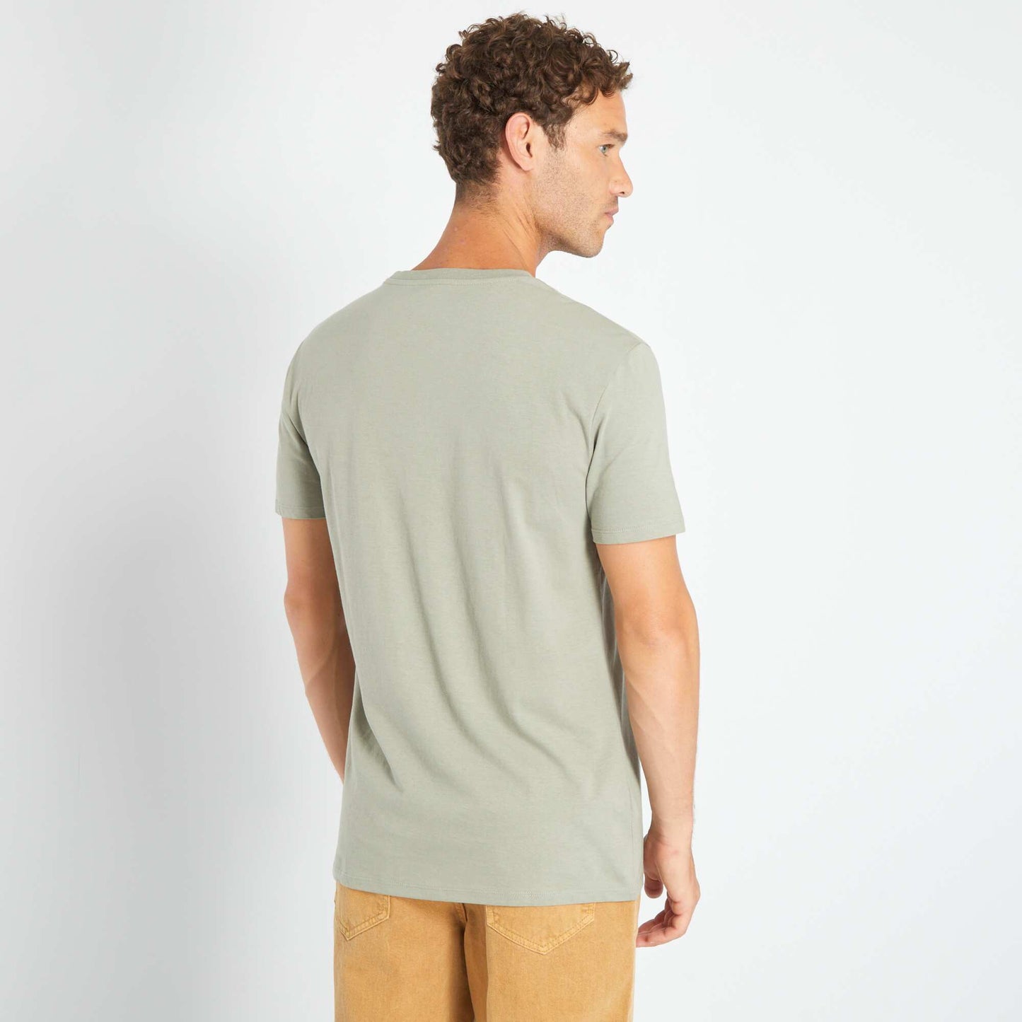 T-shirt en jersey avec print Vert 'Honolulu'