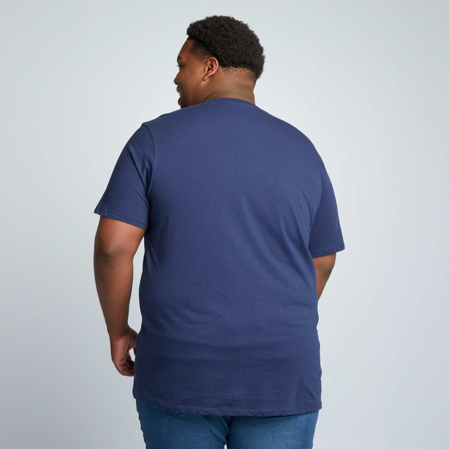 T-shirt en jersey avec print Bleu marine