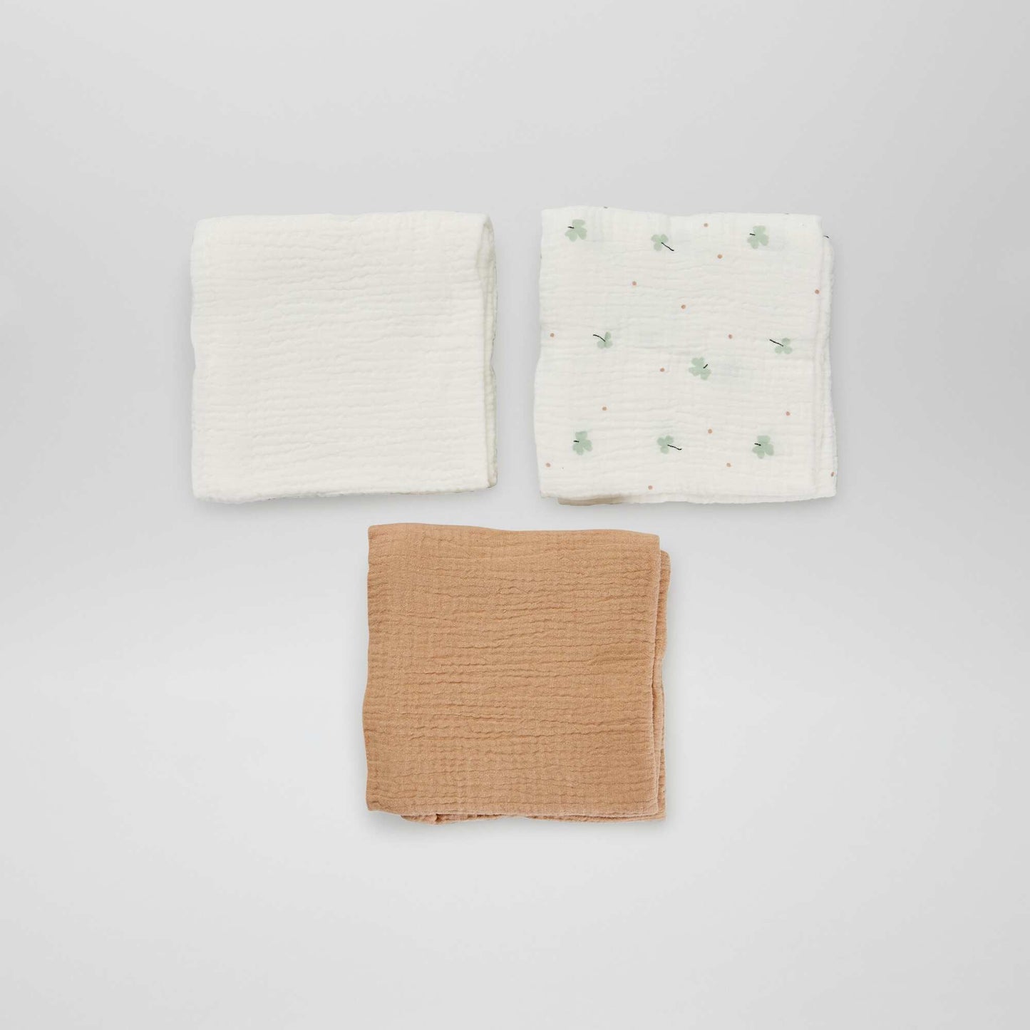 Lot de 3 langes en gaze de coton Blanc