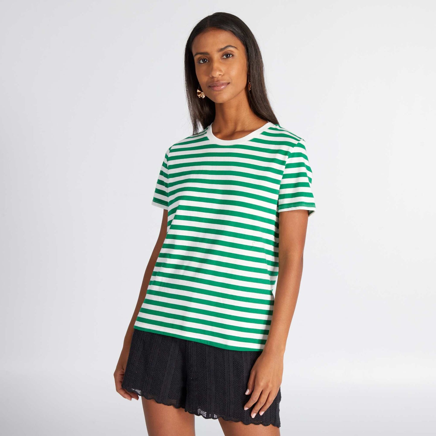 Tee-shirt imprimé rayé Vert