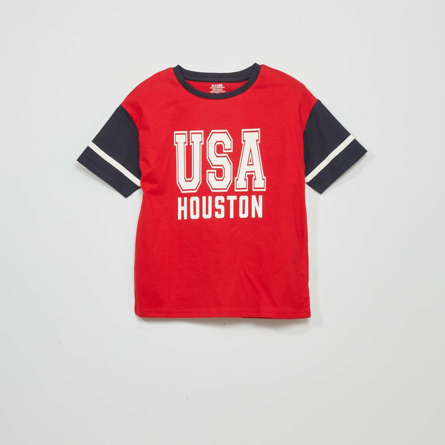 T-shirt imprimé 'USA' 'Houston' Rouge