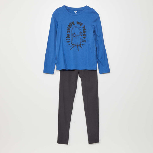 Ensemble pyjama t-shirt + pantalon - 2 pièces Bleu/noir