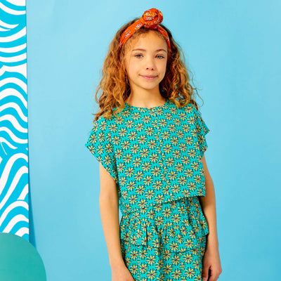 Blouse à motifs Vert
