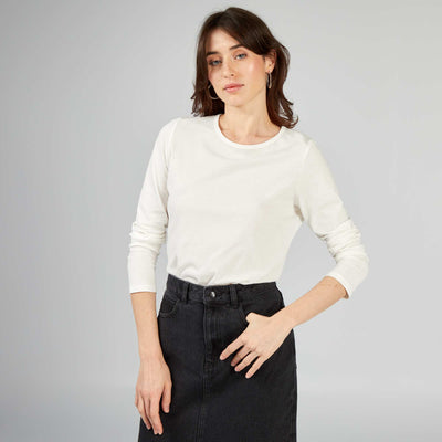 T-shirt en jersey à manches longues blanc