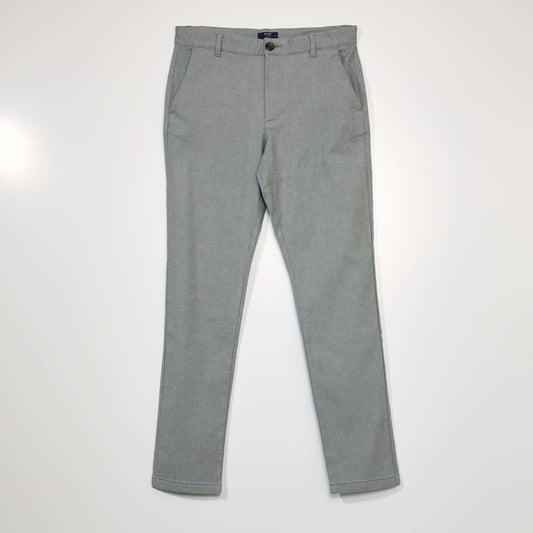 Pantalon slim en jacquard Kaki