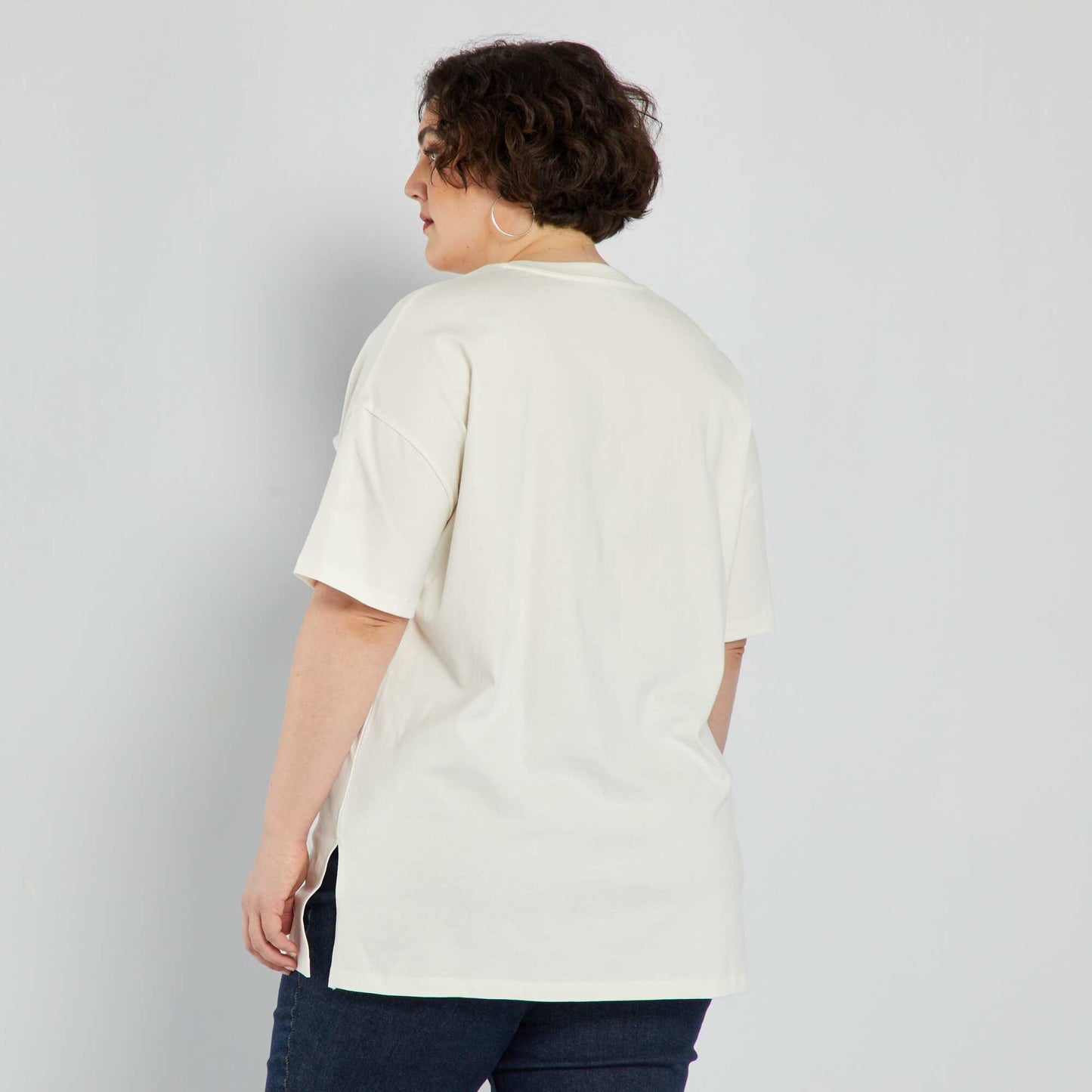 T-shirt oversize en jersey Blanc