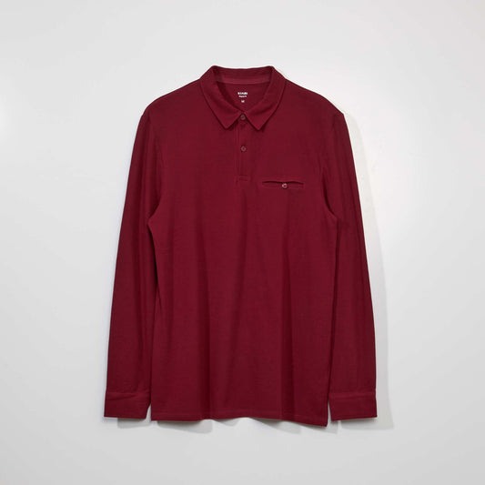 Polo en piqué de coton Rouge