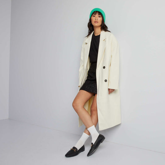 Manteau long à double boutonnage Beige