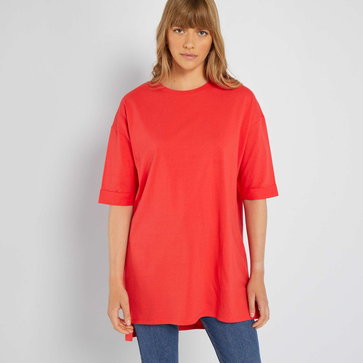 T-shirt long manches courtes Rouge