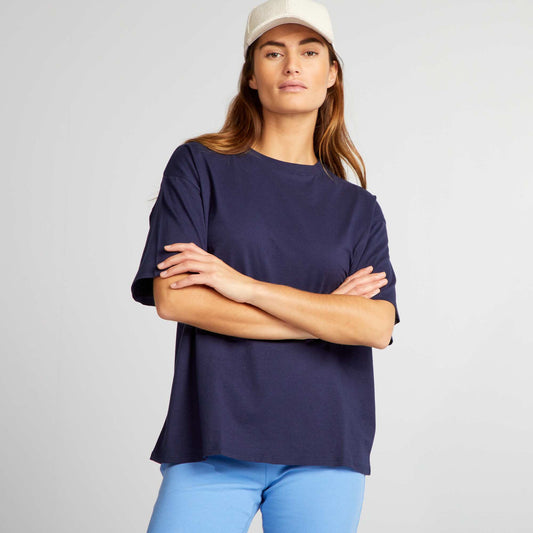 T-shirt en coton avec imprimé Bleu