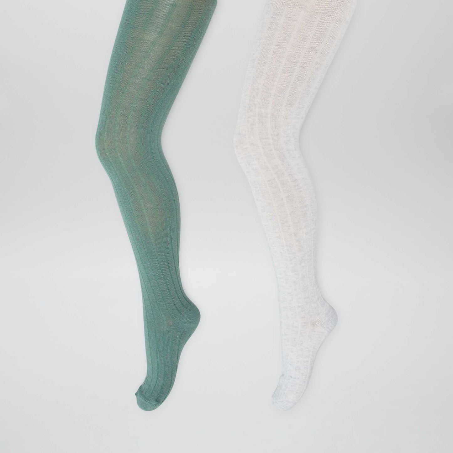 Lot de 2 collants chauds Kaki/gris