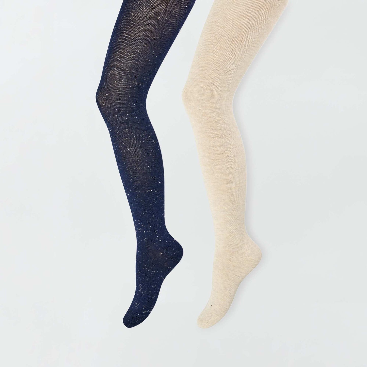 2 paires de collants chauds Beige