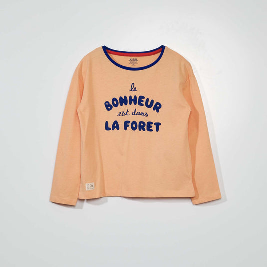 Tee-shirt manches longues imprimé Rose
