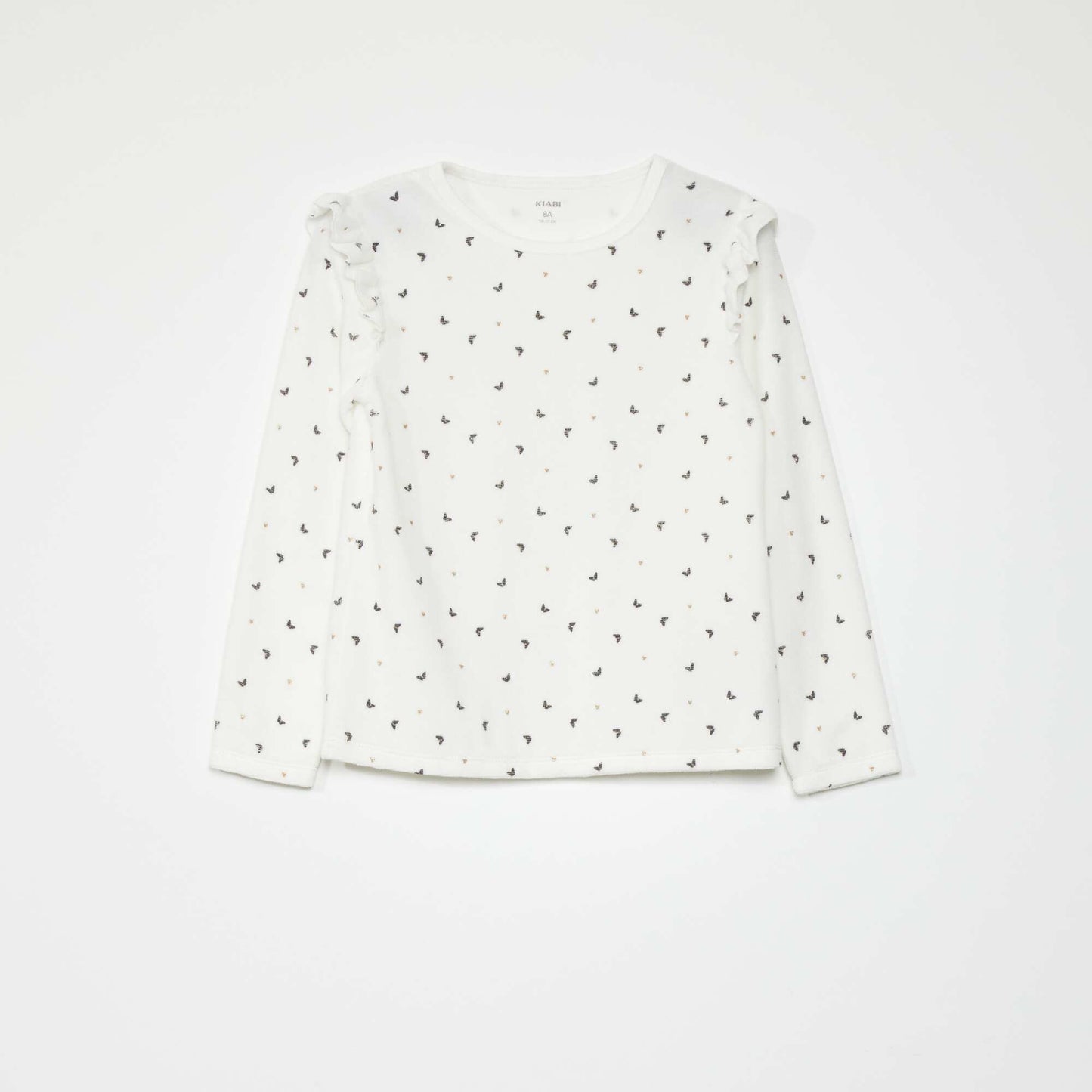 Pyjama long en velours - 2 pièces Blanc