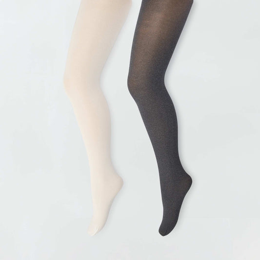 Lot de 2 collants Blanc/gris