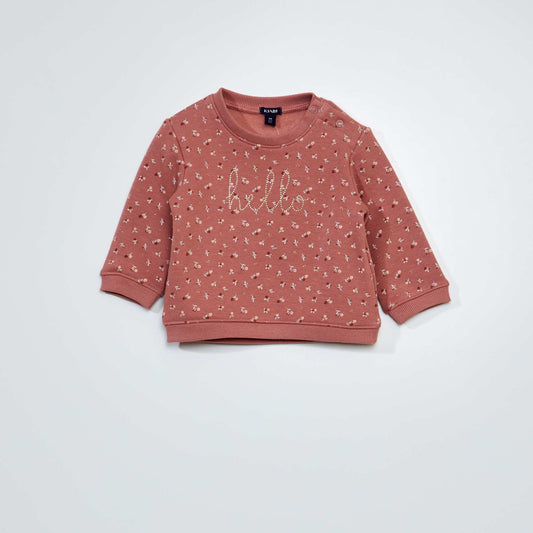 Sweat en molleton avec animation - Toujours + de douceur Rose