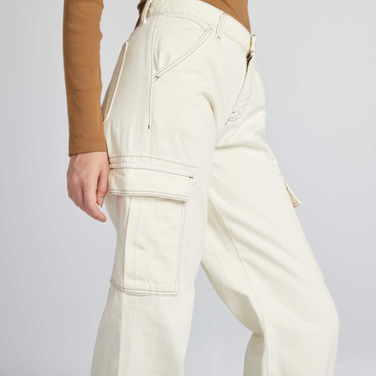 Pantalon avec poches à rabats BLANC