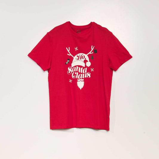 Tee-shirt manches courtes imprimé 'Noël' BLUESANTA
