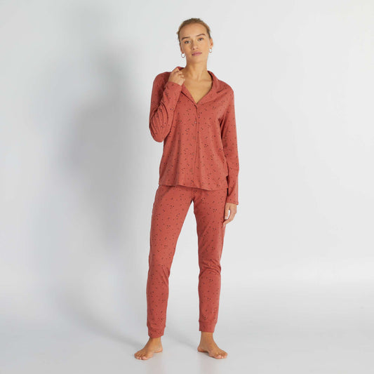 Ensemble pyjama long - 2 pièces Rouge