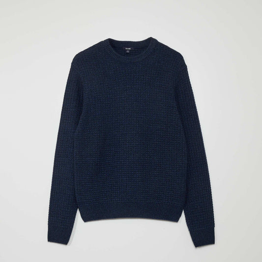 Pull en maille à col rond Bleu