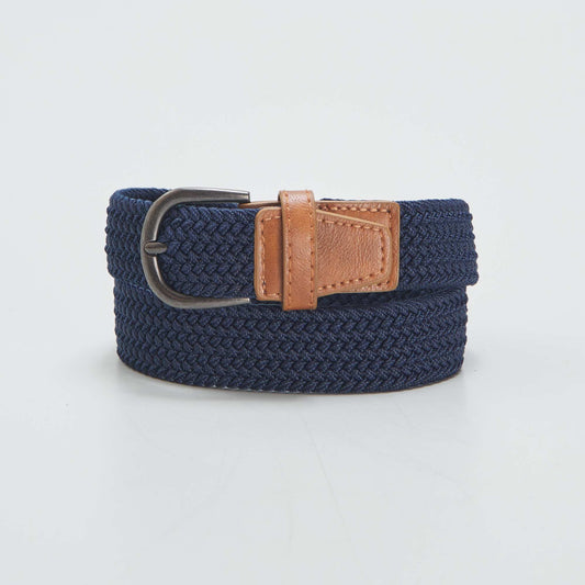 Ceinture tressée élastique Bleu