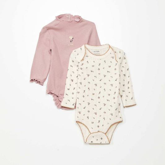 Bodies pur coton Blanc/rose