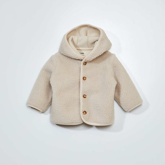Gilet en sherpa à capuche Blanc