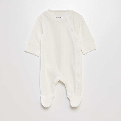 Pyjama en velours avec manches ajustables Blanc