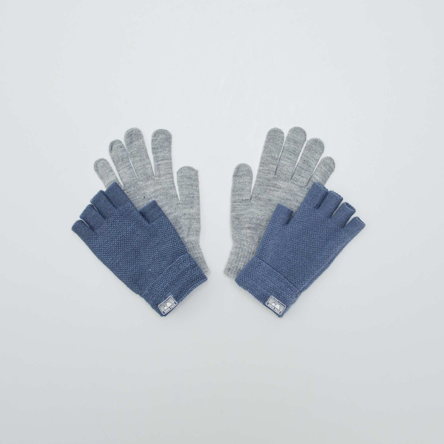 Paire de gants 3 en 1 Bleu/gris