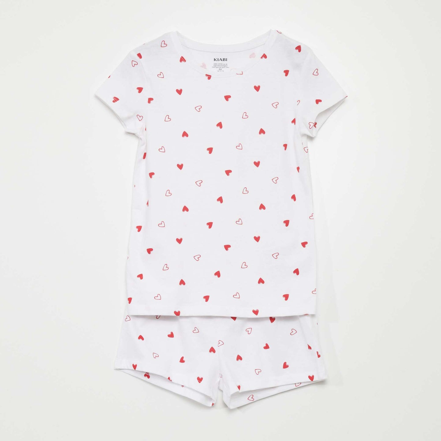 Ensemble de pyjama : T-shirt + short - 2 pièces Blanc
