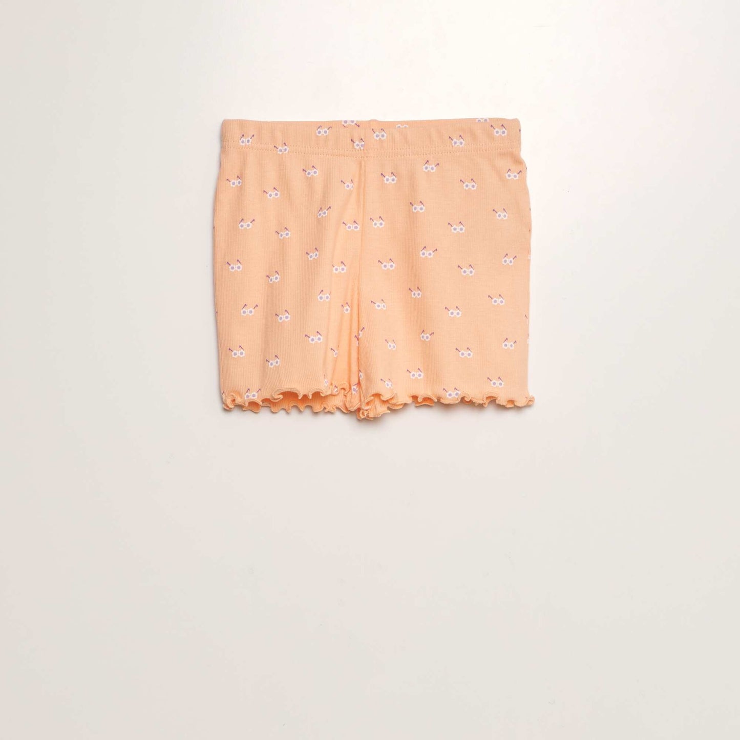 Ensemble pyjama côtelé et imprimé - 2 pièces Orange
