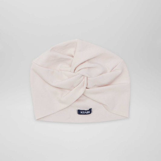 Bonnet turban en maille Rose