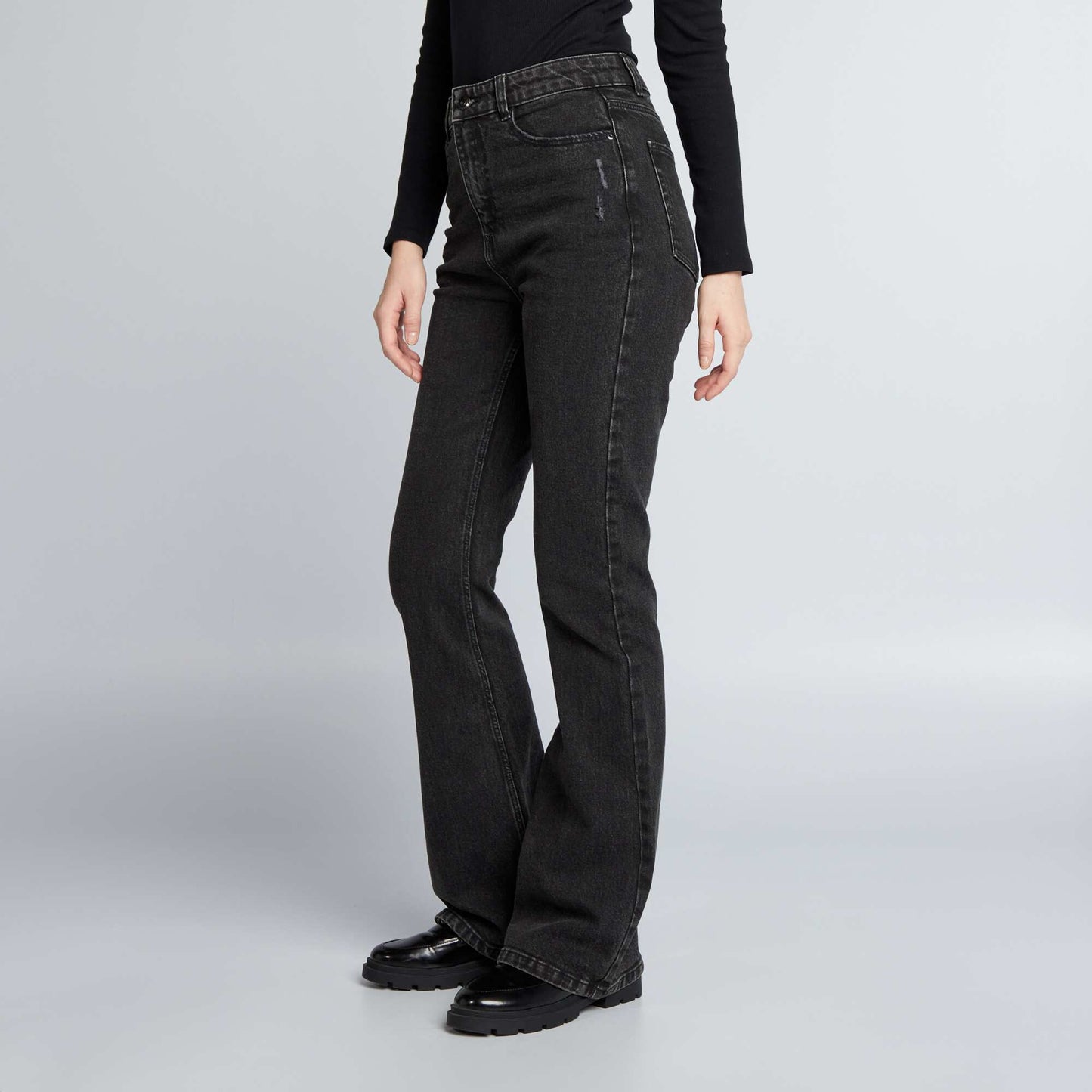 Jean flare/bootcut à taille haute Noir