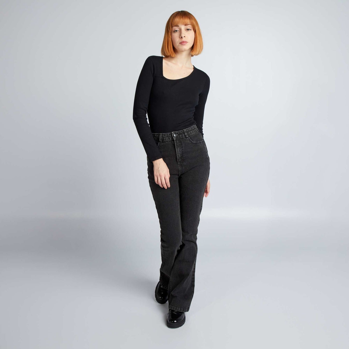 Jean flare/bootcut à taille haute Noir