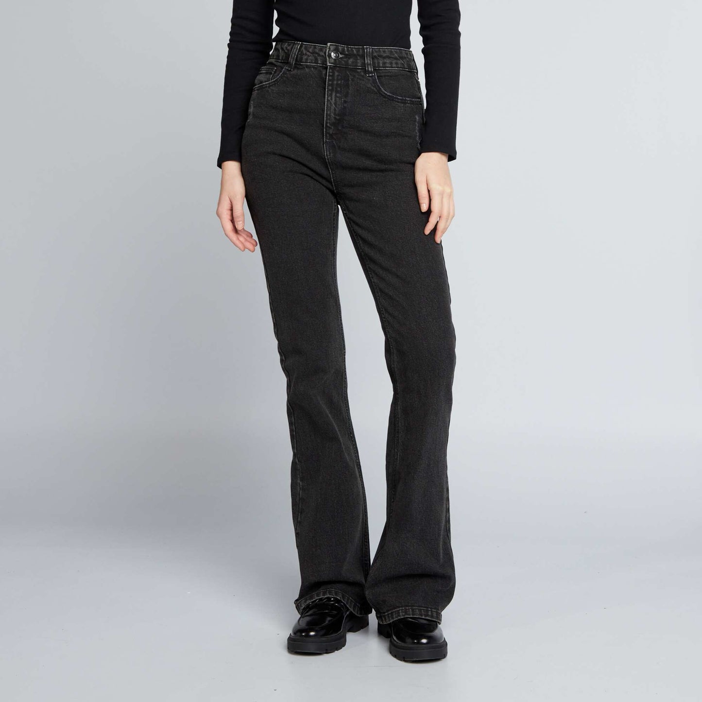 Jean flare/bootcut à taille haute Noir