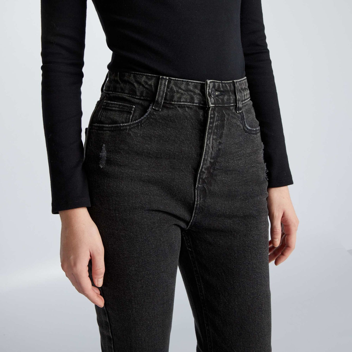 Jean flare/bootcut à taille haute Noir