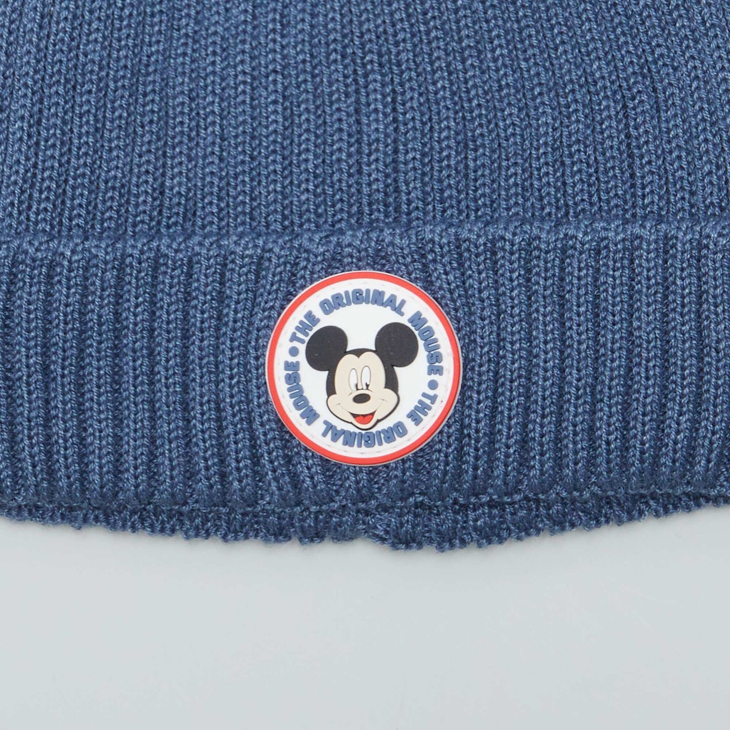 Bonnet côtelé en coton Mickey Bleu