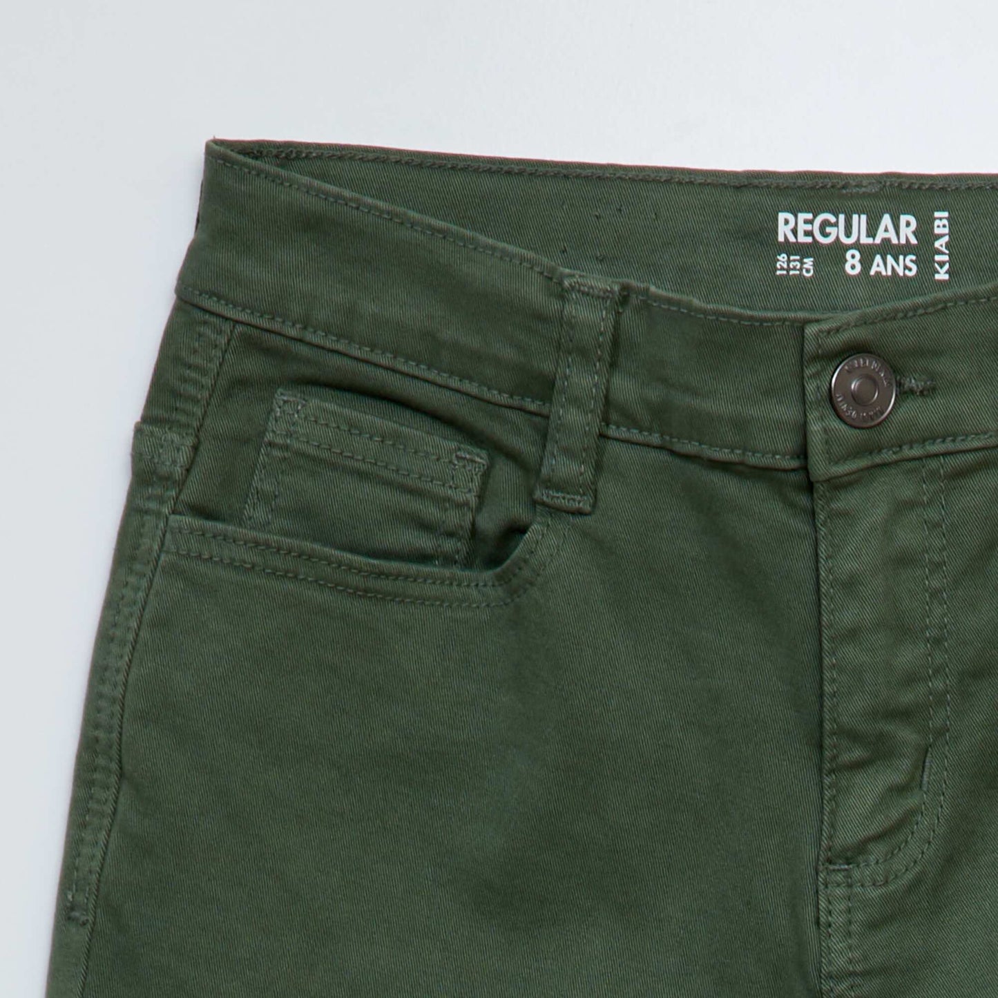 Pantalon regular en twill Vert