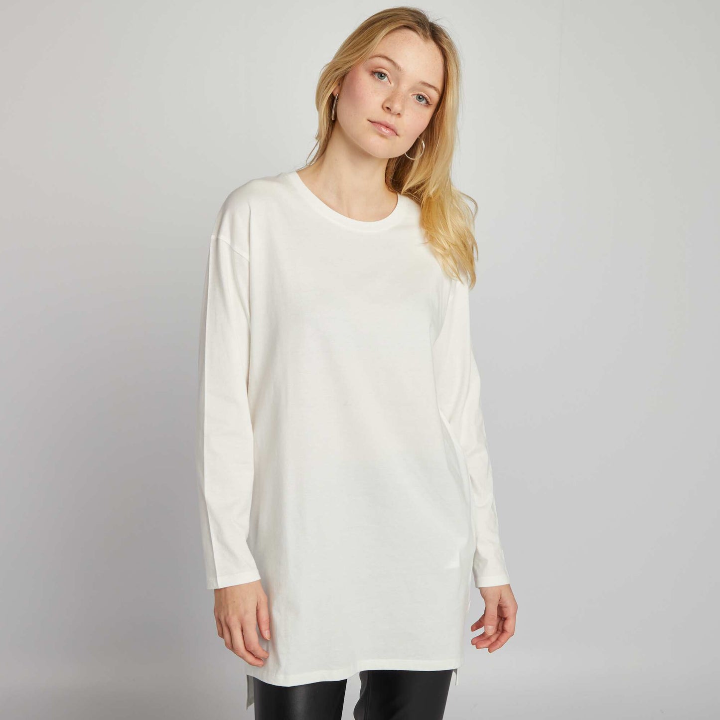 T-shirt long Blanc