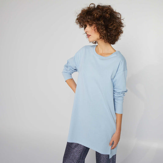 T-shirt long Bleu