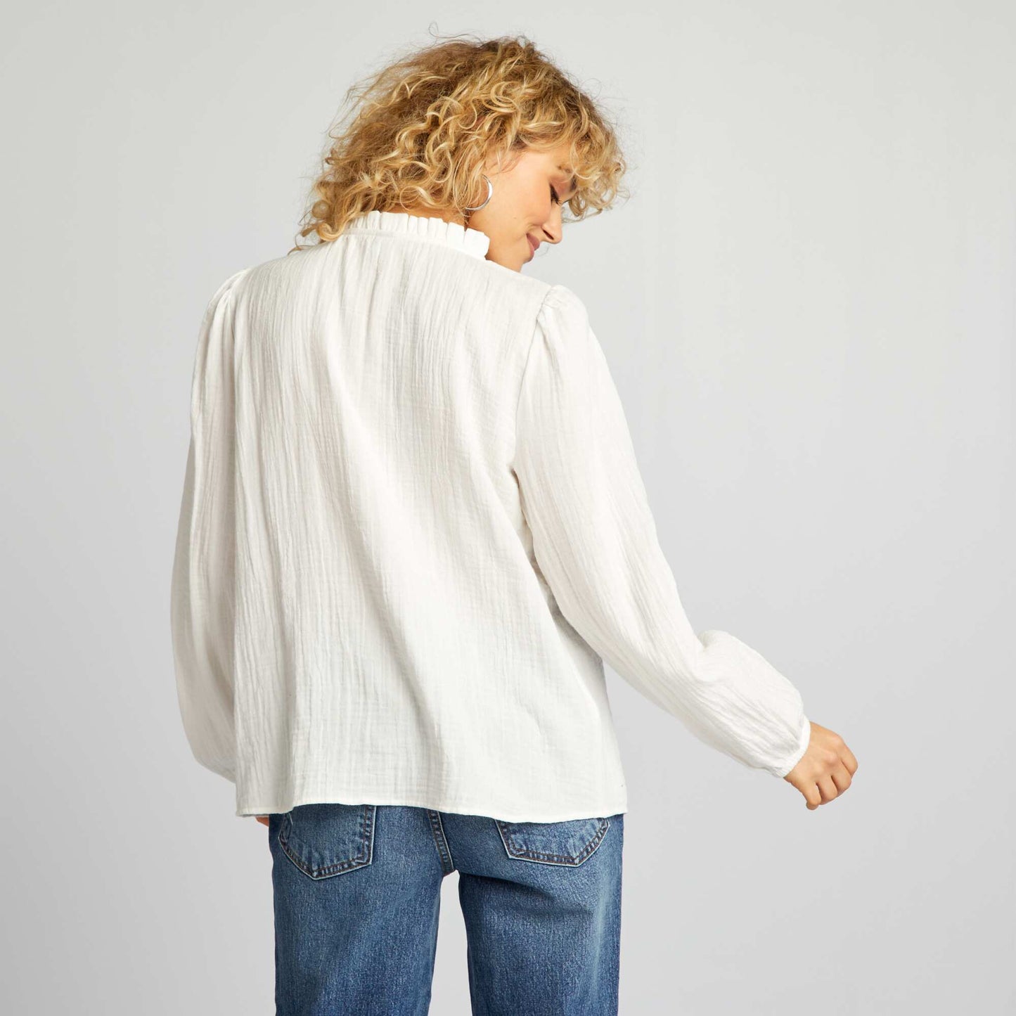 Blouse en gaze de coton blanc